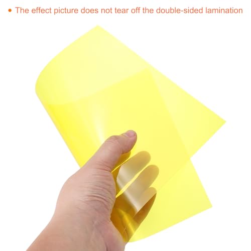 4Pcs A4 Gel Light Lighting Filter Overlay Transparent Color Correction Plastic Vinyl PVC Sheets Photography Television Yellow (4 Count)