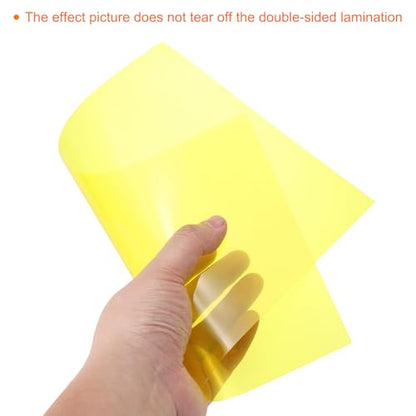 4Pcs A4 Gel Light Lighting Filter Overlay Transparent Color Correction Plastic Vinyl PVC Sheets Photography Television Yellow (4 Count)