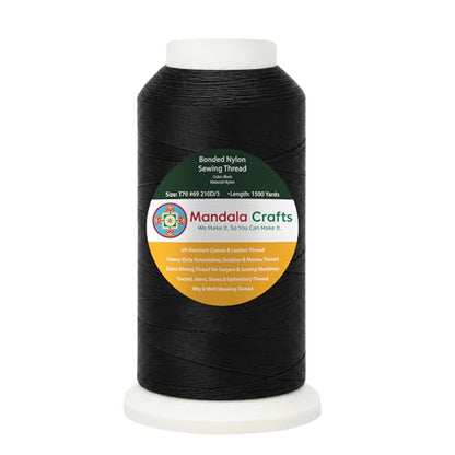 Size 69 210D T70 Black Bonded Nylon Thread (4500 Foot)