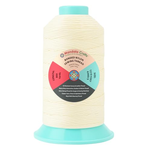 Size 207 630D T210 Ivory Bonded Nylon Thread (2400 Foot)