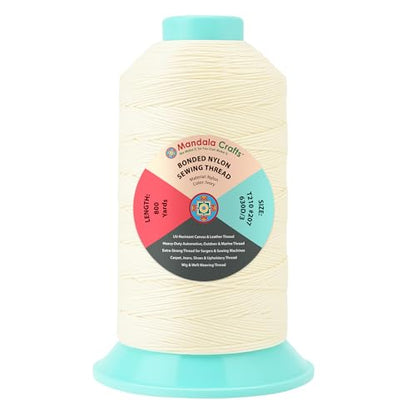 Size 207 630D T210 Ivory Bonded Nylon Thread (2400 Foot)