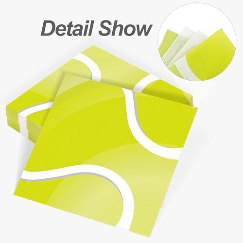 48 Pieces Tennis Paper Napkins Disposable Tennis Party Napkins Tennis Ball Sports Napkins Tennis Cocktail Dinner Napkin Set 13" x 13" Unfolded Tennis Tableware Napkins for Sports Party Supplies (48 Count)