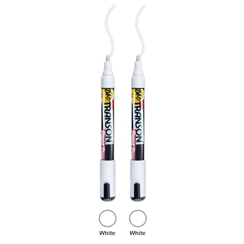 2 White Permanent Paint Markers for Fabric Rock Craft Diy Painting Medium Tip Oil Based Waterproof (2 Count)