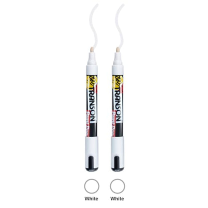 2 White Permanent Paint Markers for Fabric Rock Craft Diy Painting Medium Tip Oil Based Waterproof (2 Count)