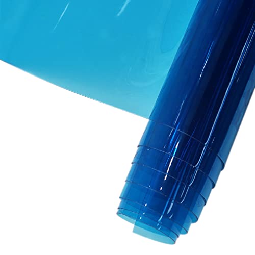 HYANG SkyBlue Transparent PVC Super Clear Holographic Vinyl Faux Leather Sheets 1 Roll 12" x 47"