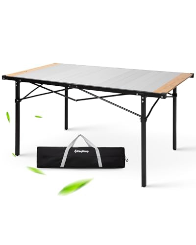 Camping Table Folding Portable Table Aluminum Roll Up Lightweight Foldable Large Camp Table for Indoor Outdoor Picnic Backyard