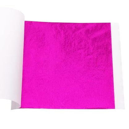 Gold Leaf Sheets for Art 300Pcs Hot Pink Gold Foil