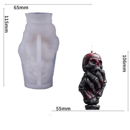 Skull Hand Ghost Cylinder Molds Silicone Wave Spiral Candle Mold