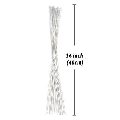 18 Gauge White Floral Stem Wire 16 inch (50 Count)