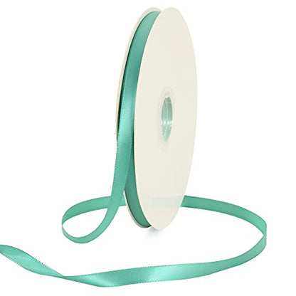 100yds 3 8 Inch Aqua Blue Satin Ribbon for Craft Gifts Wrapping