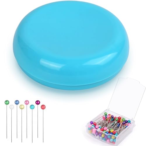 Magnetic Pin Cushion with 100pcs Butterfly Head Straight Pins