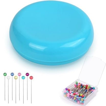 Magnetic Pin Cushion with 100pcs Butterfly Head Straight Pins