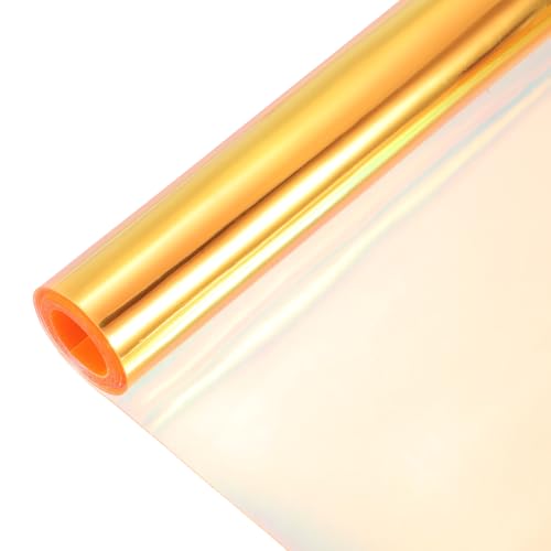 Holographic Clear PVC Vinyl Film Holographic PVC Fabric Waterproof Dichroic Film 12 x 48 Inch for Handbags Bows Earrings DIY Craft