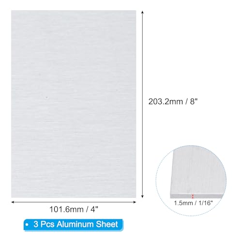 6061 T651 Aluminum Sheet Metal 4 x 8 x 1 (3 Count)