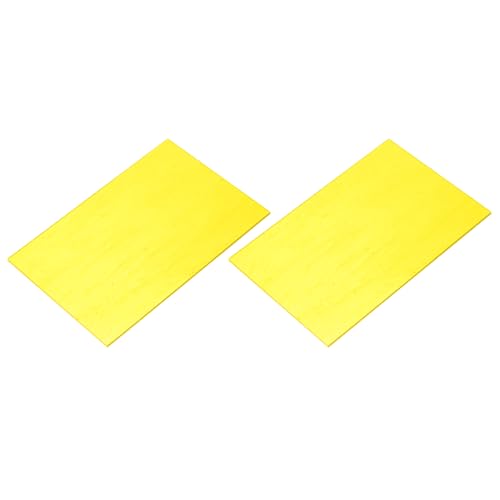 2 Pcs Stained Glass Sheet Mosaic Tile 7.9 Inch x 5.9 Inch Bright Yellow Stained Glass Sheets for Crafts DIY Art Project