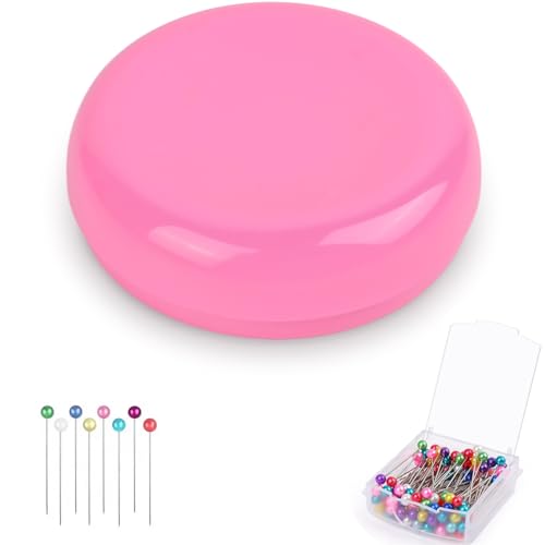 Magnetic Pin Cushion with 100pcs Butterfly Head Straight Pins