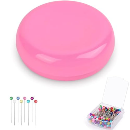 Magnetic Pin Cushion with 100pcs Butterfly Head Straight Pins