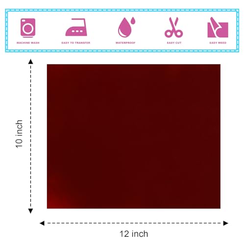 Sheet Metallic Foil Heat Transfer Vinyl Wine red