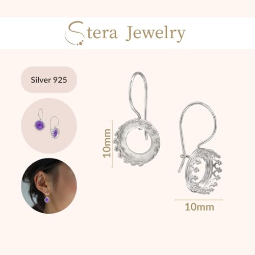 925 Sterling Silver Earring Settings (2 Count)