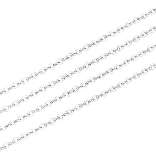 10 Feet Real Sterling Silver 1.6x1.2mm Flat Cable Chain Findings