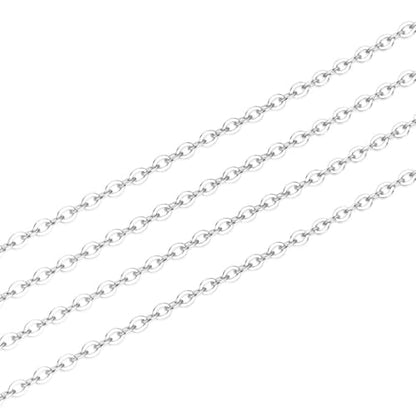 10 Feet Real Sterling Silver 1.6x1.2mm Flat Cable Chain Findings