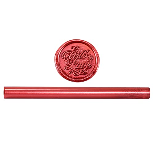 15Pcs Metallic Red Glue Gun Sealing Wax Sticks for Wax Seal Stamp (15 Count)