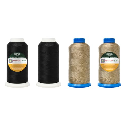 SZ 69 210D T70 Black Dark Beige Bonded Nylon Thread 6000 YDs (18000 Foot)