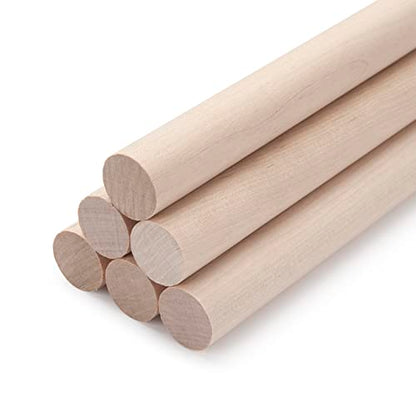 3 4 x 12 Wooden Dowels Wooden Sticks for Crafts (6 Count)