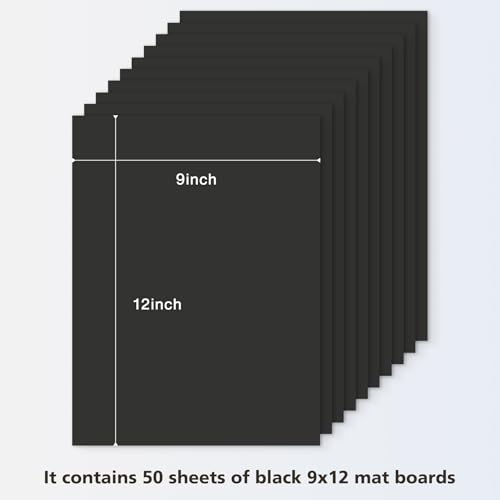 50 Pack 9x12 Uncut Photo Mat Matboards