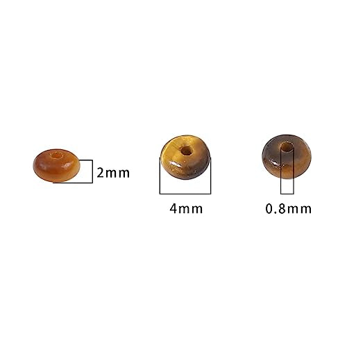 Natural Yellow Tiger Eye Disk Stone Beads 4x2mm 160pcs Rondelle Loose Semi Gemstone Beads for Jewelry Making Design (160 Count)