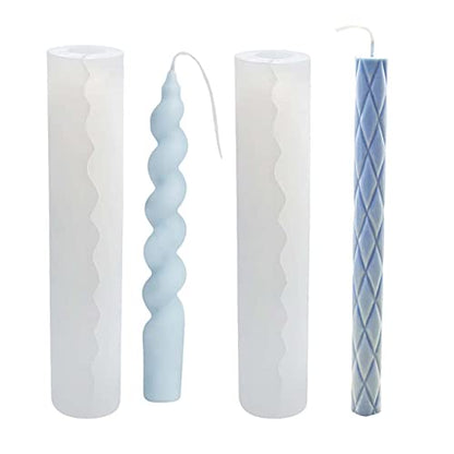 2 Pack Diamond Cylinder Twist Candle Mold (2 Count)