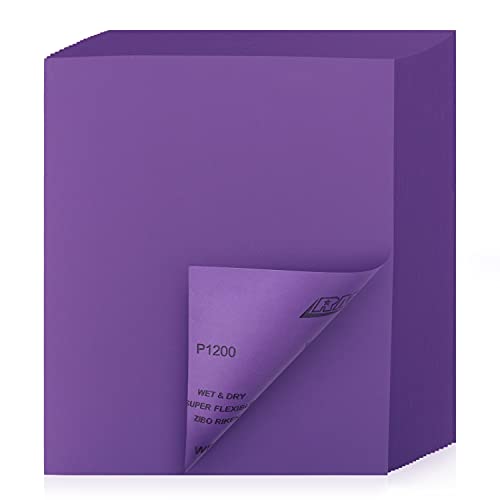 1200 Grit Sanding Sheets 20 PCS 9 x 11 Inch Purple Alumina (20 count)