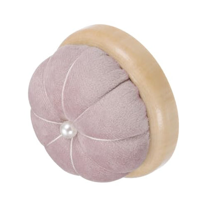Wooden Base Pin Cushion Japanese Style Cute Needle Holder Pincushions Round for Sewing Quilting Needlework DIY Crafts