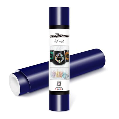 Matte Navy Blue Adhesive Vinyl Roll 12" x 10ft Matte Blue Permanent Vinyl for Decals (10 Foot)
