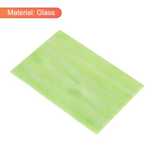 2 Pcs Stained Glass Sheet Mosaic Tile 7.9 Inch x 5.9 Inch Light Green Stained Glass Sheets for Crafts DIY Art Project
