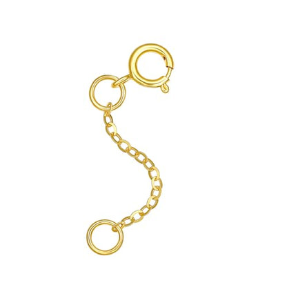 18K 750 Real Yellow Gold Extender for Necklace Bracelet Anklet Extenders for Jewelry Gold Extension for Women Men Durable Adjustable Chain Accessories 0.98Inch