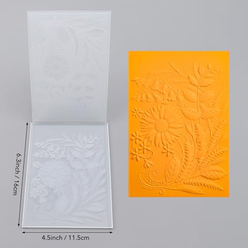 3D Embossing Folders Sunflowers Leaves Textured for Card Making