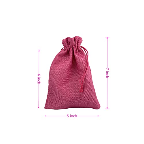 Pack of 25 Burlap Gift Bags with Drawstring Linen Jewelry Pouches Wedding Hessian Jute Bags for Birthday and Treat Pouches Party Wedding Favors Gift