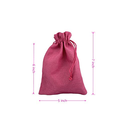 Pack of 25 Burlap Gift Bags with Drawstring Linen Jewelry Pouches Wedding Hessian Jute Bags for Birthday and Treat Pouches Party Wedding Favors Gift