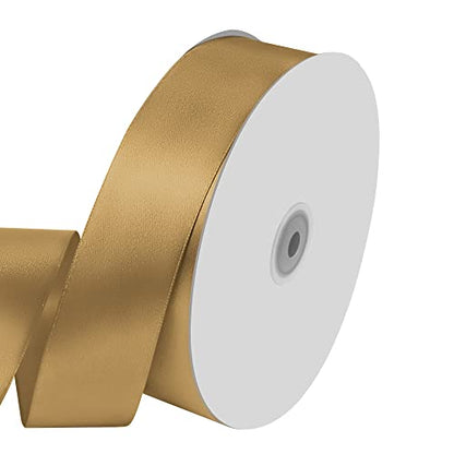 1-1/2" x 100 Yards Champagne Gold Satin Ribbon Crafts Gift Wrapping