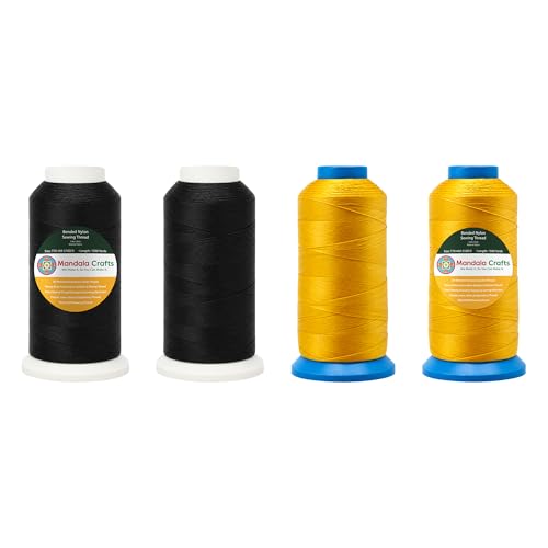 Size 69 210D T70 Black Gold Bonded Nylon Thread (18000 Foot)