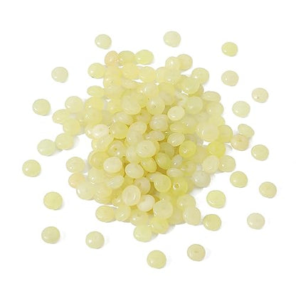 Natural Lemon Jade Disk Stone Beads 4x2mm 160pcs Rondelle Loose Semi Gemstone Beads for Jewelry Making Design (160 Count)
