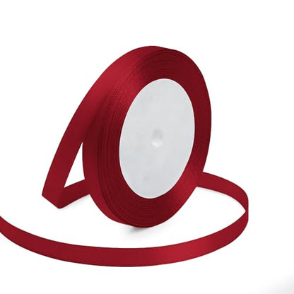 3 8" x 25 Yards Wine Red Satin Ribbon Crafts Gift Wrapping