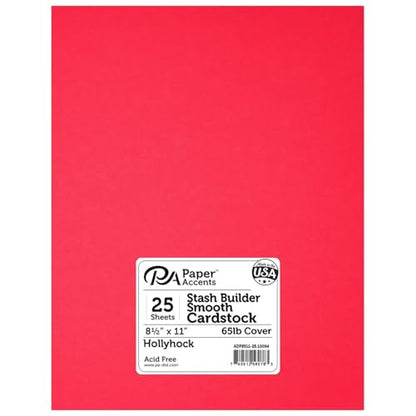 PA Paper Accents Stash Builder Cardstock 8.5" x 11" Hollyhock