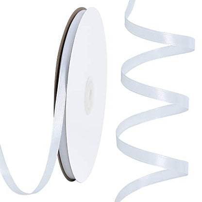 100 Yards 1 4 Inch White Satin Ribbon Thin Gift Wrapping Ribbon (300 Foot)