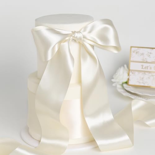 Ivory Satin Ribbon 3 Inch x 10 Yards Double Faced