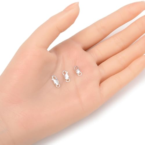 2pcs Adabele Real Sterling Silver 10mm Italian Rectangle Lobster Clasps (2 Count)