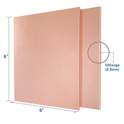 2 Pieces 99.9% Pure Copper Sheet (2 Count)