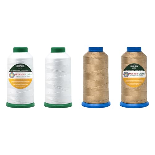 Size 69 210D T70 White Khaki Bonded Nylon Thread (18000 Foot)