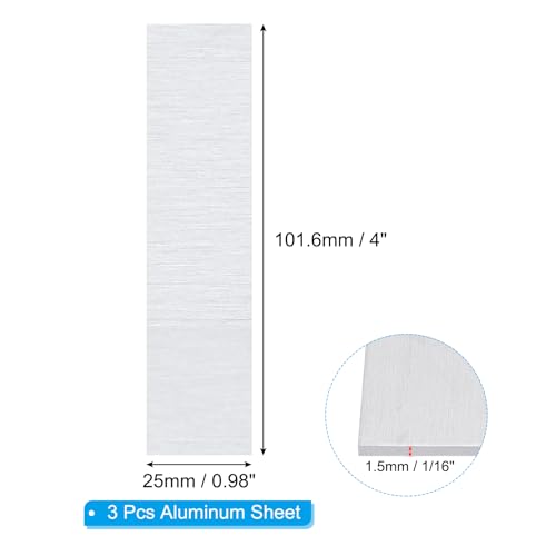 6061 T651 Aluminum Sheet Metal 4 x 0.98 x 1 (3 Count)
